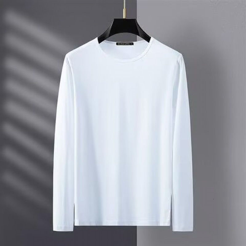 Solid color long sleeved T-shirt for men in autumn and winter Ins trendy loose inner layer base shirt mens and womens hoodie upper clothes
