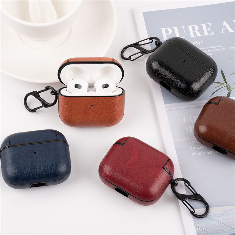 For Airpods Pro 2 Case Leather Business Wireless Headphone Cover For Apple Airpods 3 Pro USB C 2nd 3rd Generation Earphone Shell