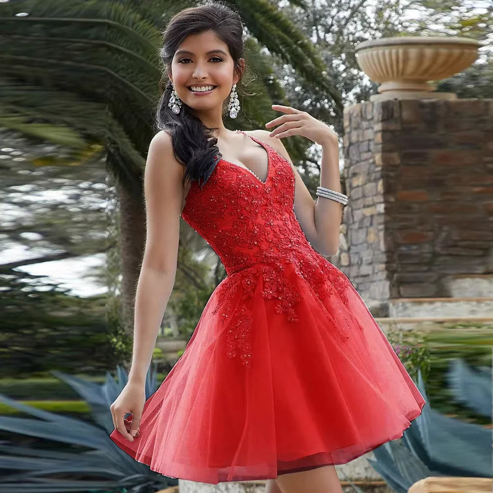 Sexy light blue home dress spaghetti strap lace bead girl sweet graduation dress short ball party vest cocktail 250103