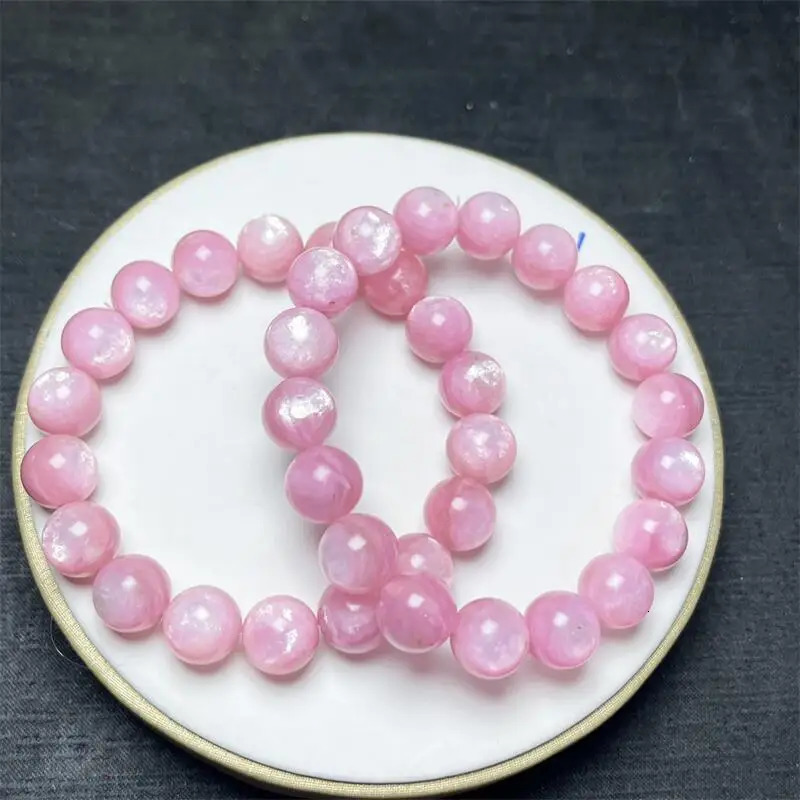 11MM Natural Pink Mica Quartz Bracelet Reiki Healing Fengshui Stone Fashion Jewelry For Women Holiday Gift 1PCS 250102