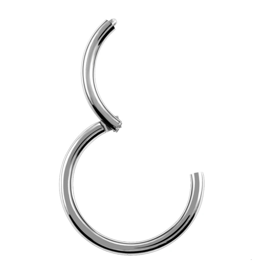 10Pcs/ G23 Nose Hoop Septum Clicker Piercing Hinged Segment Nose Ring Lip Helix Daith Conch Cartilage Piercing Jewelry 250103