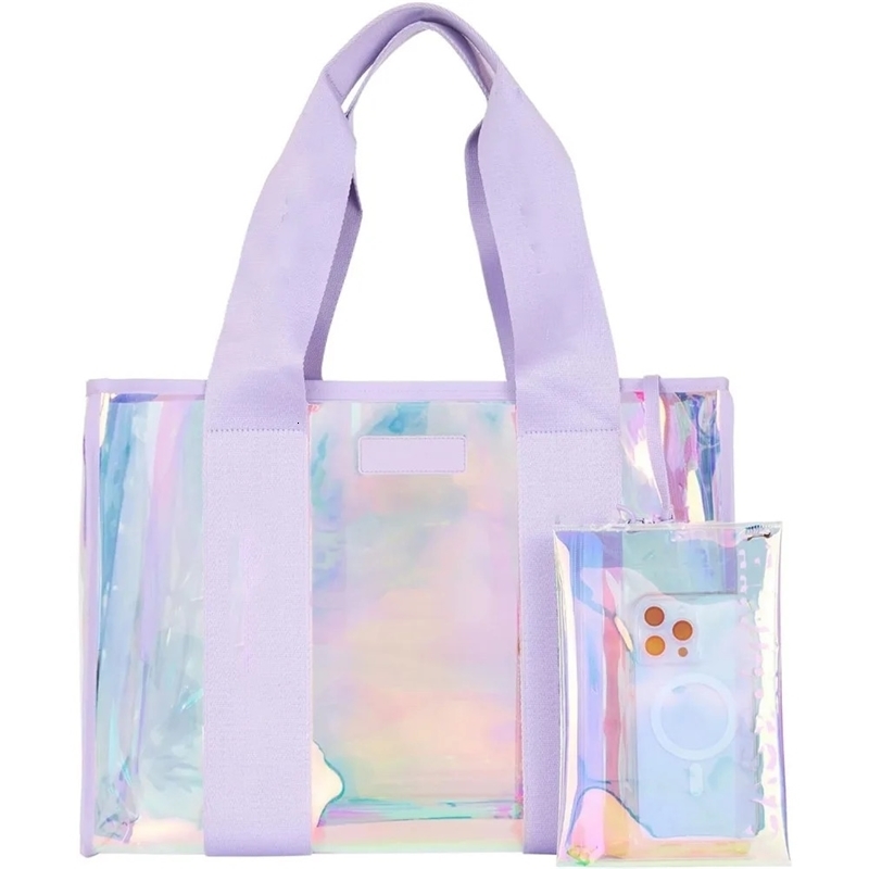 Colorfuul Waterproof Beach Tote Bag for Women Clear Tote Bag for Beach Pool Travel Cruise Boat Bag 250103