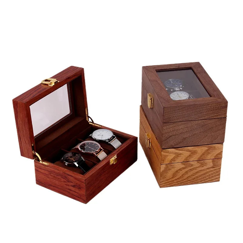 3-position household wooden watch box jewelry storage watch display wooden box wholesale surface customization womens gift 250102