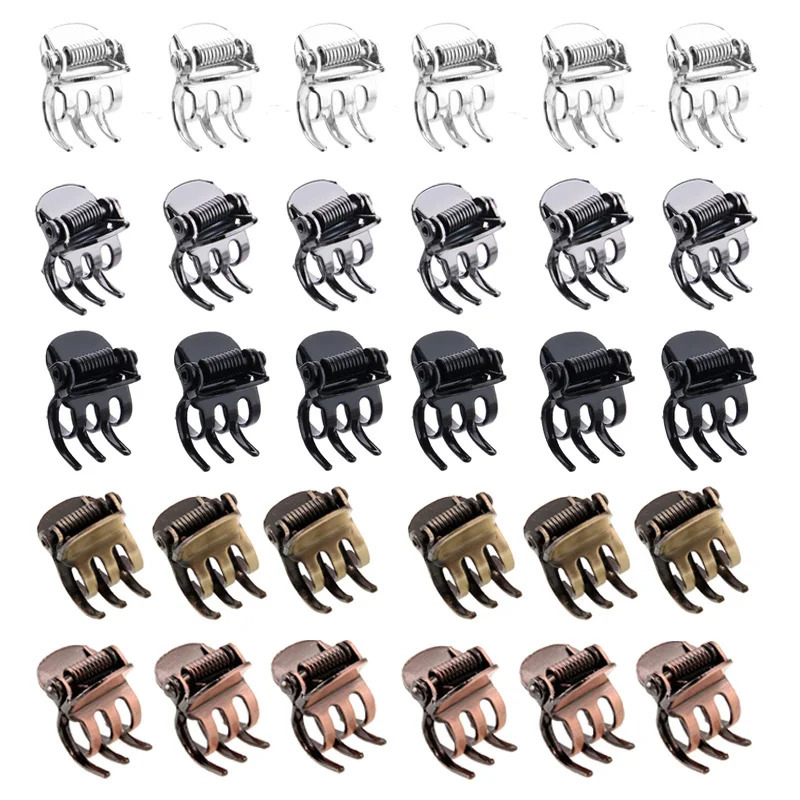 30pcs/lot high qulaity mini small black copper metal hair claws clips accessories for women girls 250106