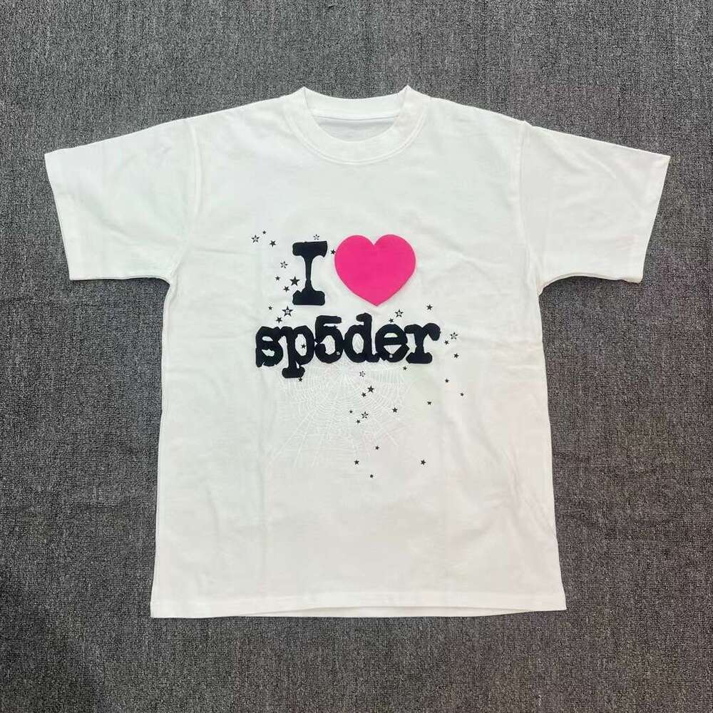 New Hip Hop Brand 555555 Foam Letter Love Round Neck Short Sleeve T-shirt for Men and Women