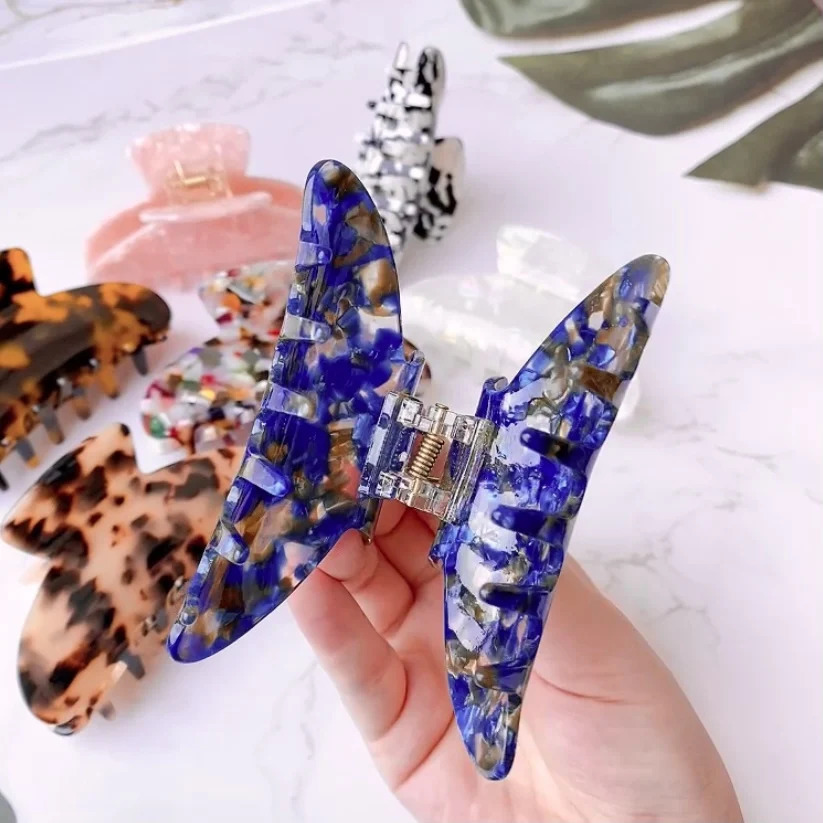 Fashion Acetate Leopard Print Hair Claws Geometric Crab Shape Clamp Styling Hair Clips for Women Girls Hairpin Hair Accessories 250103