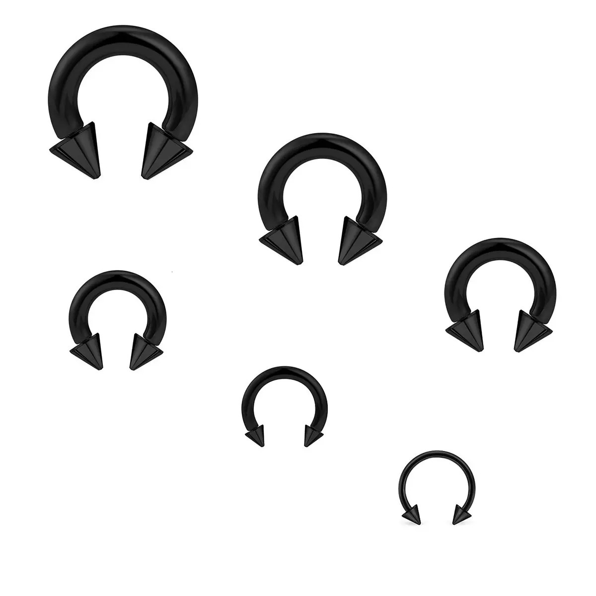 Septum Stretching Kit Steel Horseshoe Gauges Piercing Kit for Men 250103