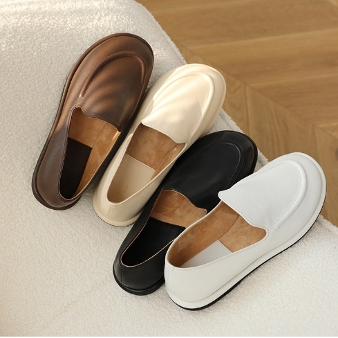 The* R CANAL Loafer For Women Super Soft Lightweight Sheep Leather Shoes 2023 New Solid Rubber Outsole Flat Shoes