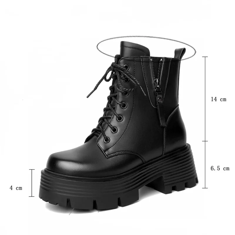 AIYUQI Ankle Boots Female Genuine Leather Natural Wool Warm Winter Boots Women Fashion High Heel Snow Boots Women