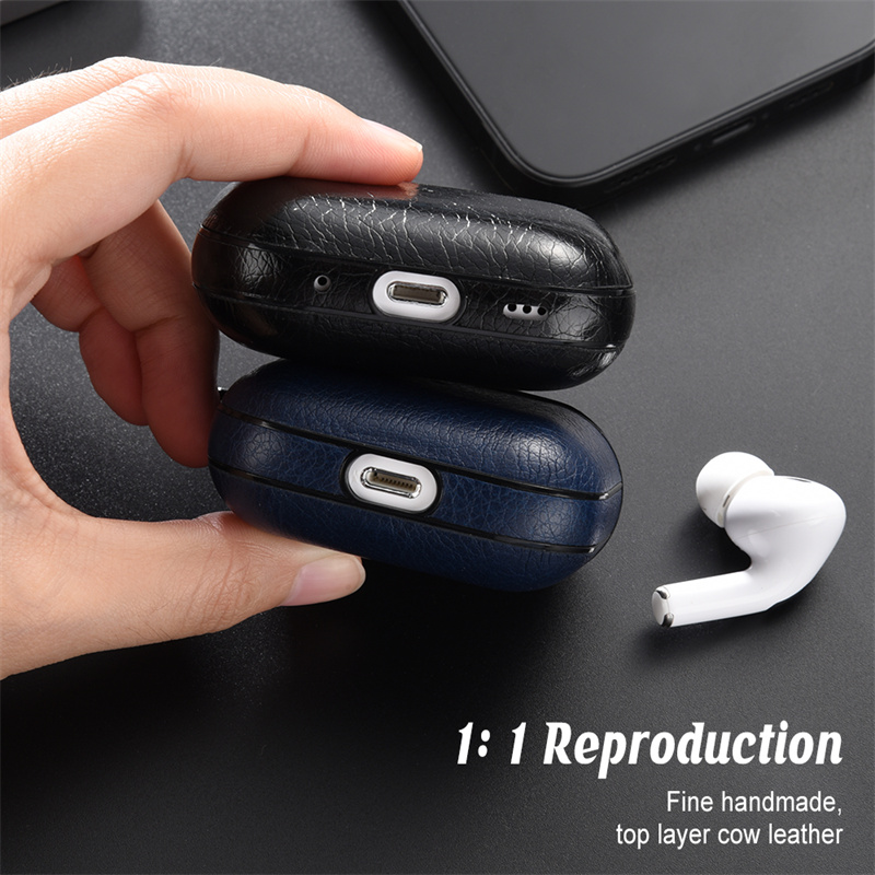 For Airpods Pro 2 Case Leather Business Wireless Headphone Cover For Apple Airpods 3 Pro USB C 2nd 3rd Generation Earphone Shell