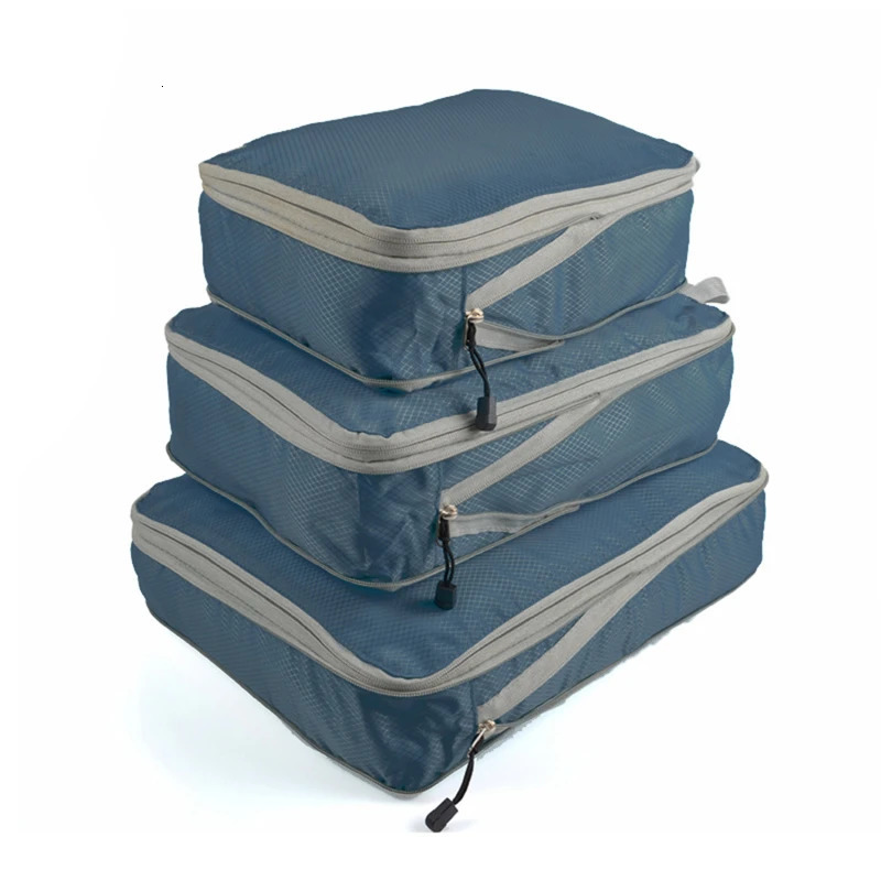 3PCS Compressed Packing Cubes Travel Storage Organizer Set Mesh Visual Luggage Portable Convenient Lightweight Suitcase Bag 241226