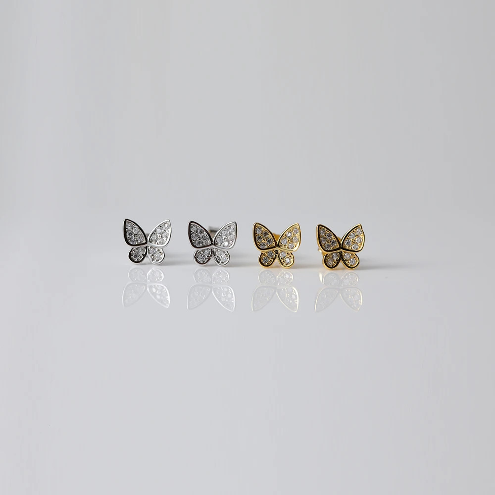 CCFJOYAS 925 Sterling Silver Super Fairy Pave Zircon Butterfly Earrings/Necklace Set for Women Simple Party Wedding Jewelry Set 250102