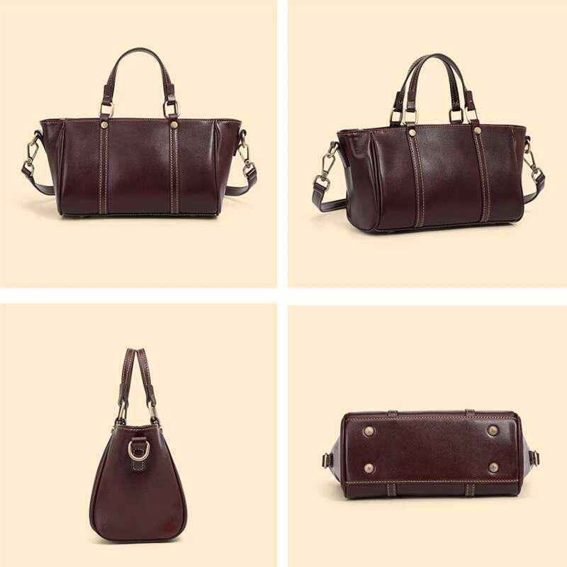 Hifashion 100% Genuine Leather Small Shoulder Crossbody Bags For Women 2024 Trend Designer Trapeze Purses Tote Ladies Handbags