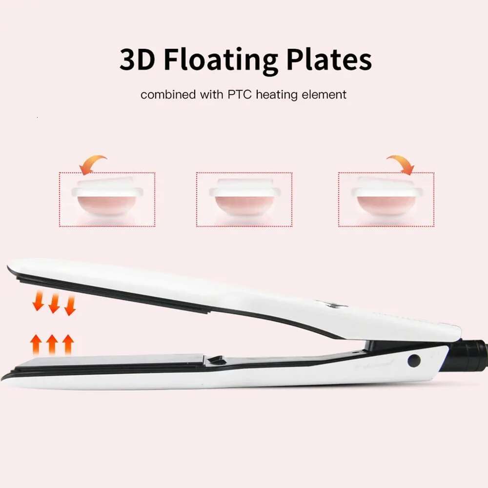 Professional Hair Straightener Multi-speed Adjustment PTC Fast Heating Flat Iron with Wide Plate and LED Screen Styg Tools