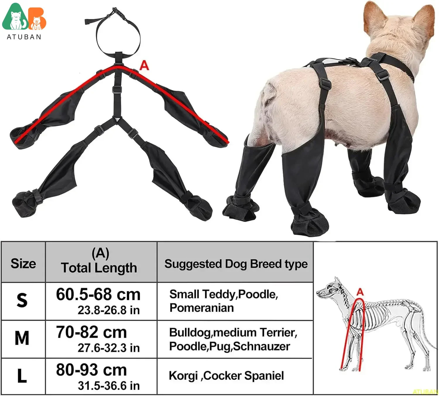 Waterproof Dog Boots Anti-Slip Dog ShoesRugged Rubber SolePet Paw Protector Dirty-Proof Anti-Fall Dog Outdoor Walking Running 250106