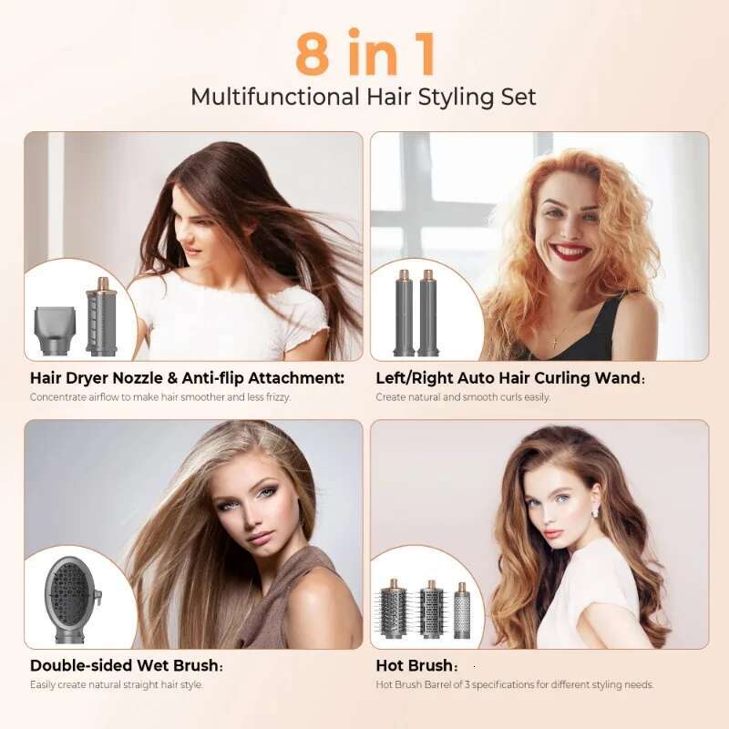 WT-622 Dryer 8 in 1 Hair Styler Tools Complete Set Salon Brushless Motor 110000rpm Professional Blower Dryerr With Comb