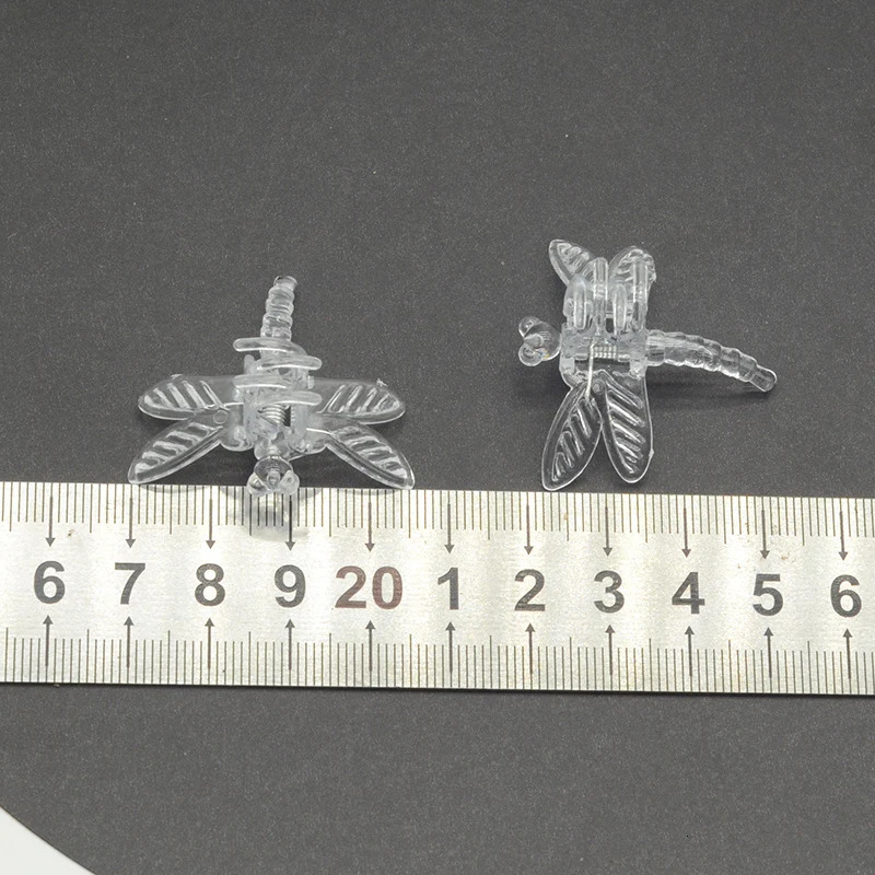 50pcs 3.5cm Mini Clear Dragonfly Hair Claws Hairpins Colorful Odonate Plastic Clips Decorated Ponytails Jaws Hairgrips for Girl 250106