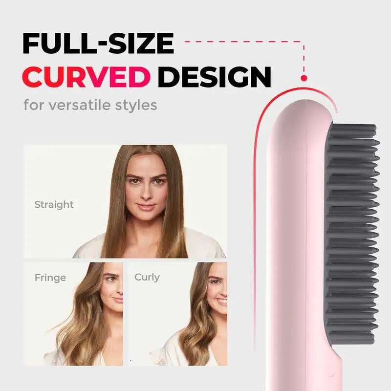 TYMO PORTA-Cordless Hair Straightener Brush hair straightening Comfort pink hairstraightener