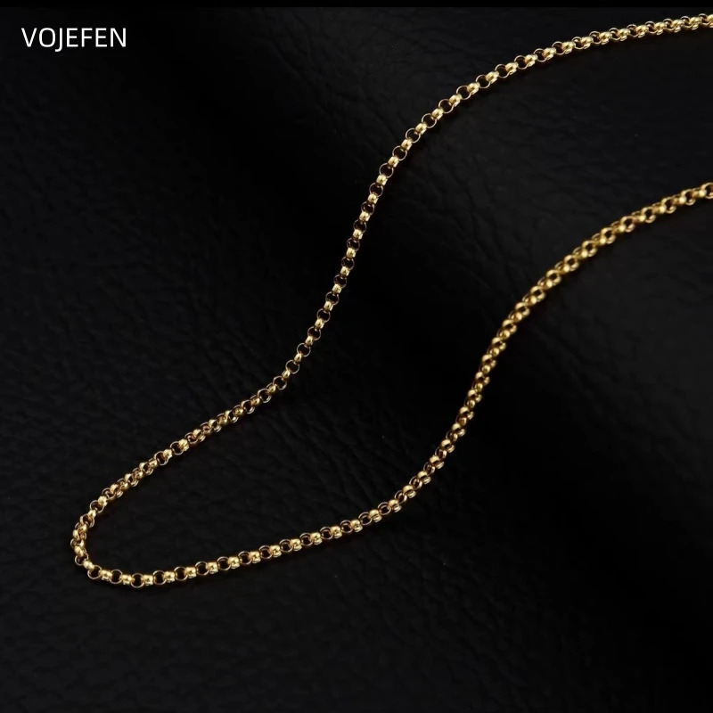 VOJEFEN 14k Gold Chains Necklace er Jewelry Womens Jewelry Au585 Pure Gold Necklaces Accessories Gifts For Women 250106