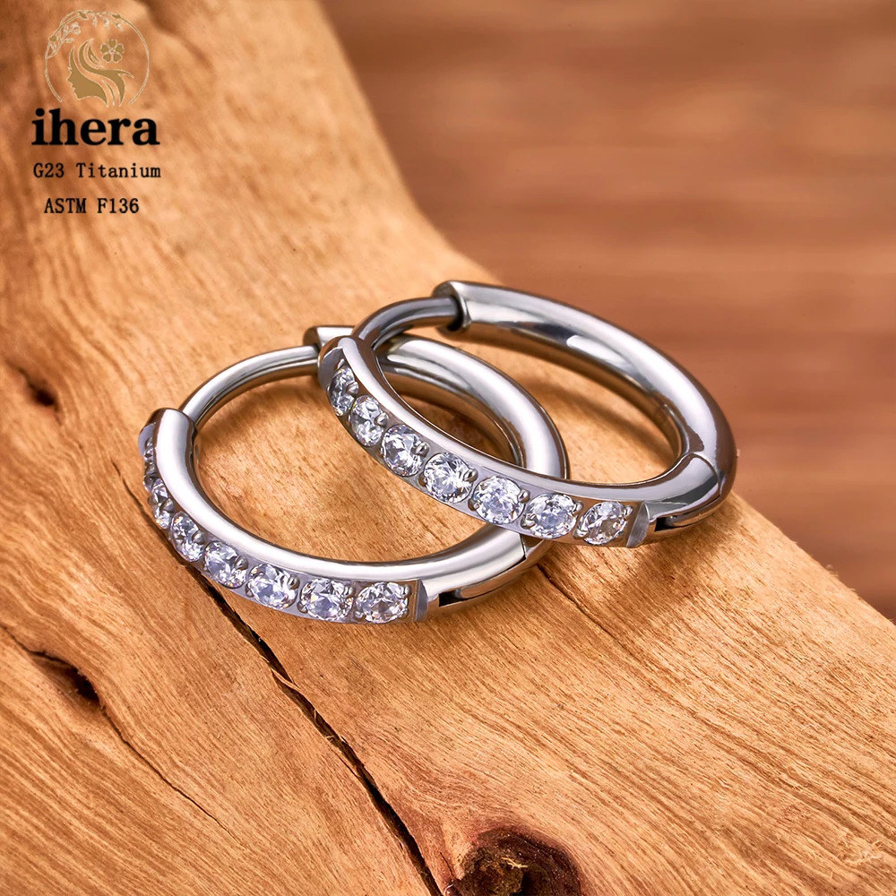 2/20PCS G23 Piercing Round Earrings Hoops with Zircon Ear Buckle Women Ear Tragus Cartilage Helix Piercing Jewelry 250106
