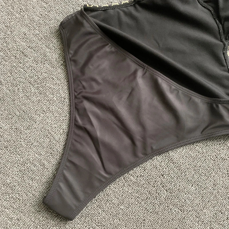 Women Beach Wear Swim Suit Sexy Golden Print One Piece Swimsuit Swimwear Bikini DeepV Bathing Suits 250106