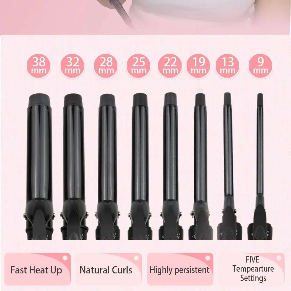 Ceramic Curler 9 mm Wand Curg Iron Professional Hair Curlers With Dual Voltage