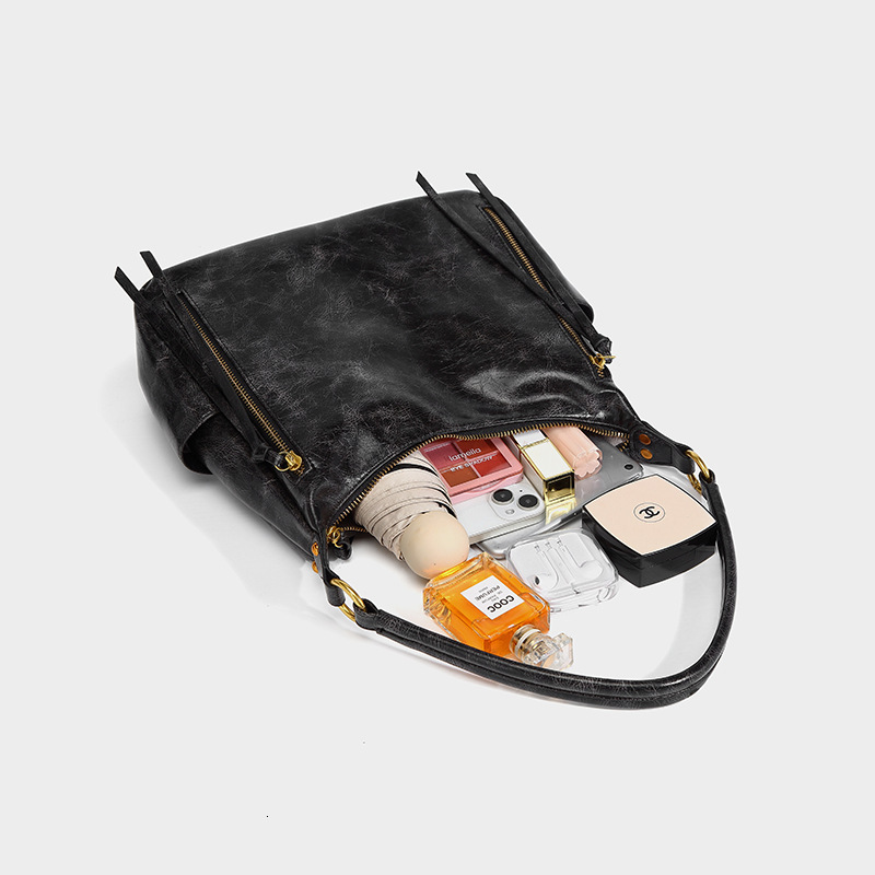 Summer new large capacity tote casual simple shoulder bag, women's trendy fashion classic armpit bag