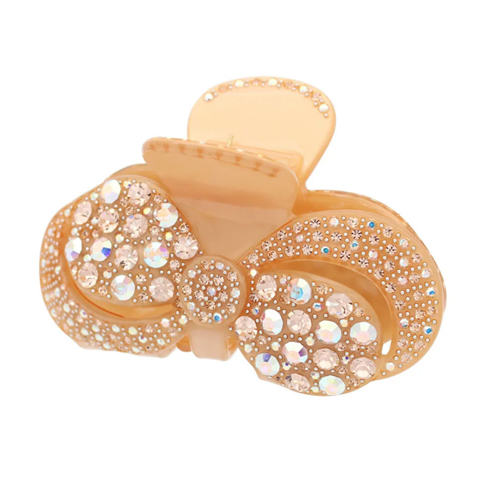 Spark Rhinestones Hair Claw Clip for Women Girls Big Handmade Hair Jewelry Ornament Accessory - Ponytail Holder Bridal 250106