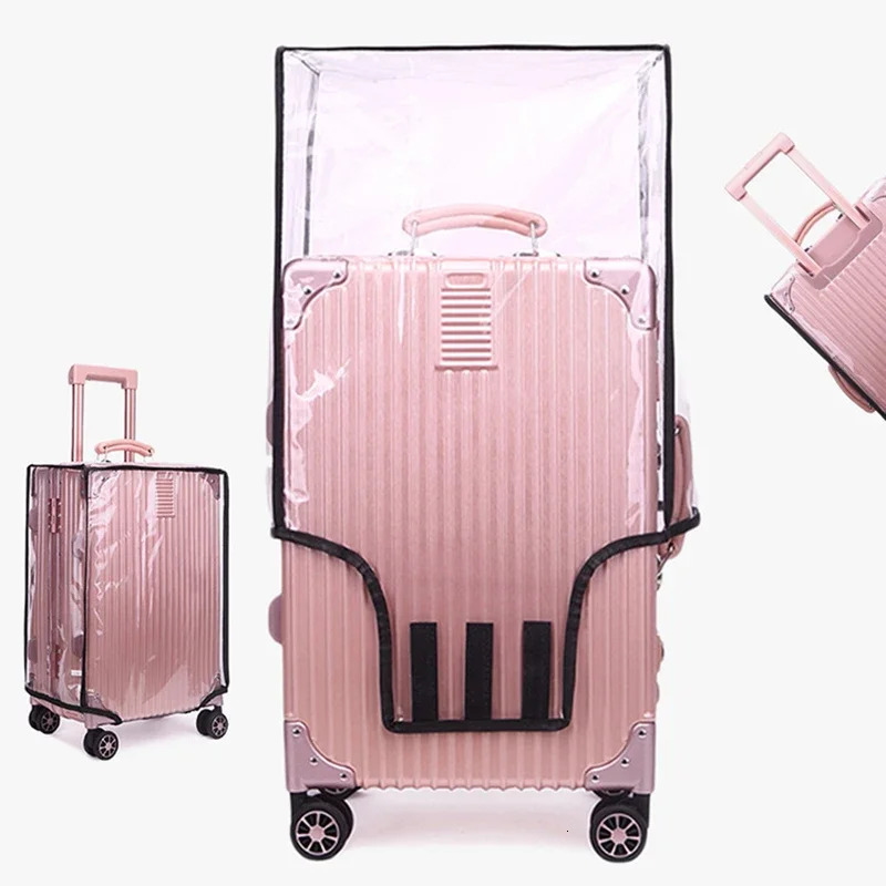 Transparent PVC Luggage Cover Waterproof Trolley Protective Cover Thicken Durable Suitcase Dust Protector Cover Travel Accessory 250103
