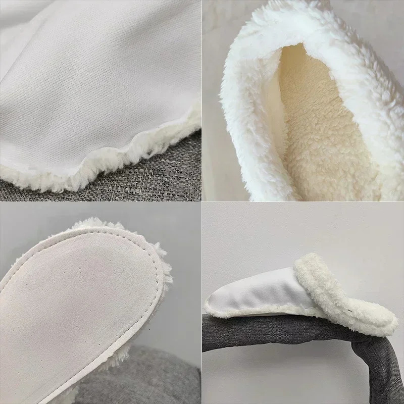 1 Pair Winter Warm Shoe Cover Inserts Replacement Fur Insoles Removable Soft Thickened Shoes Liners Plush Cover Accessories 250106