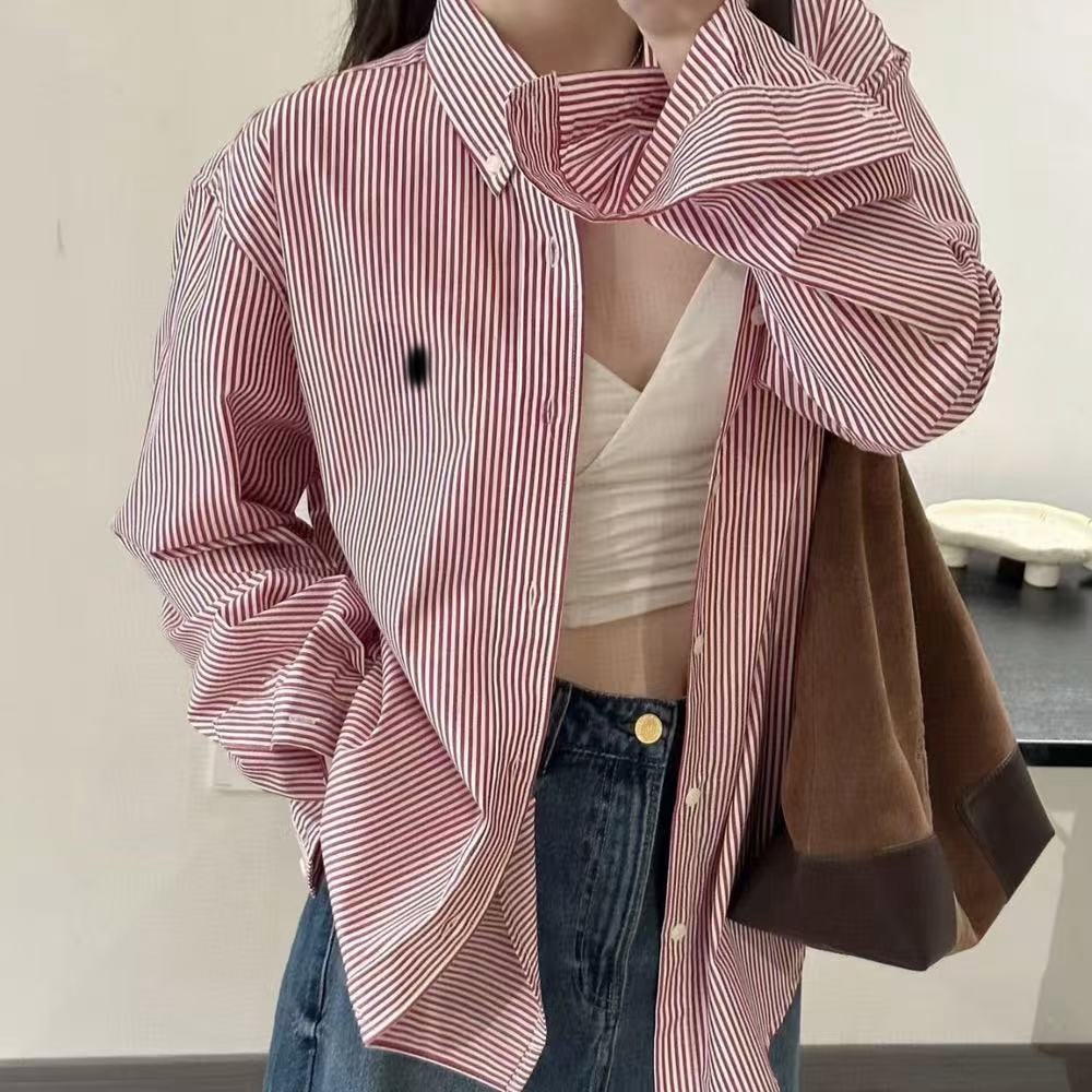 Designer Shirt Women's Fashion Spring Embroidery Luxury Women's Long Sleeve Collar Top Designer T-shirt Women's Long Sleeve