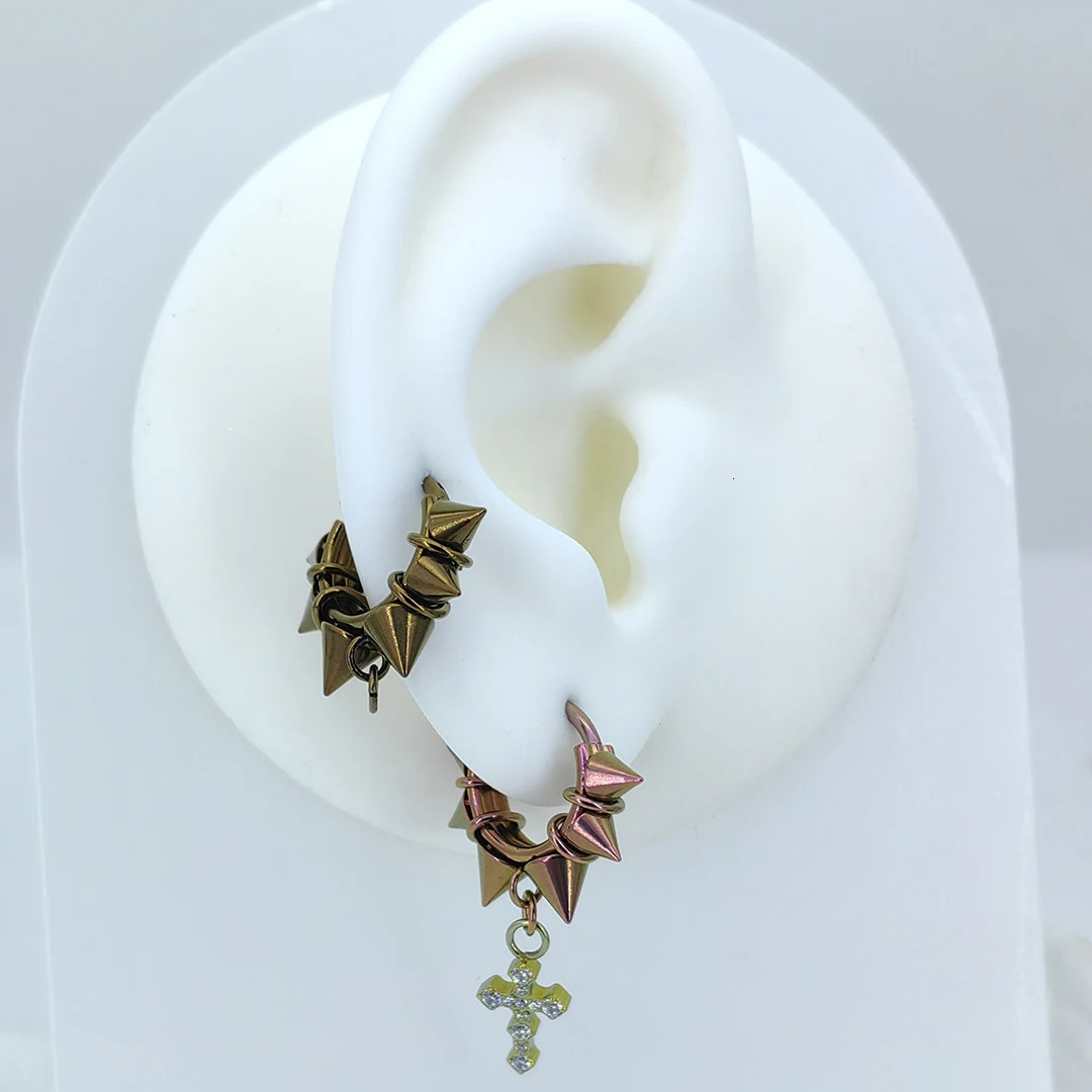 MDNEN ASTM F136 Three Layers Binding Hinged Segment Clicker Earring Cartilage Nose Hoop Septum Rings Piercing Jewelry 250103