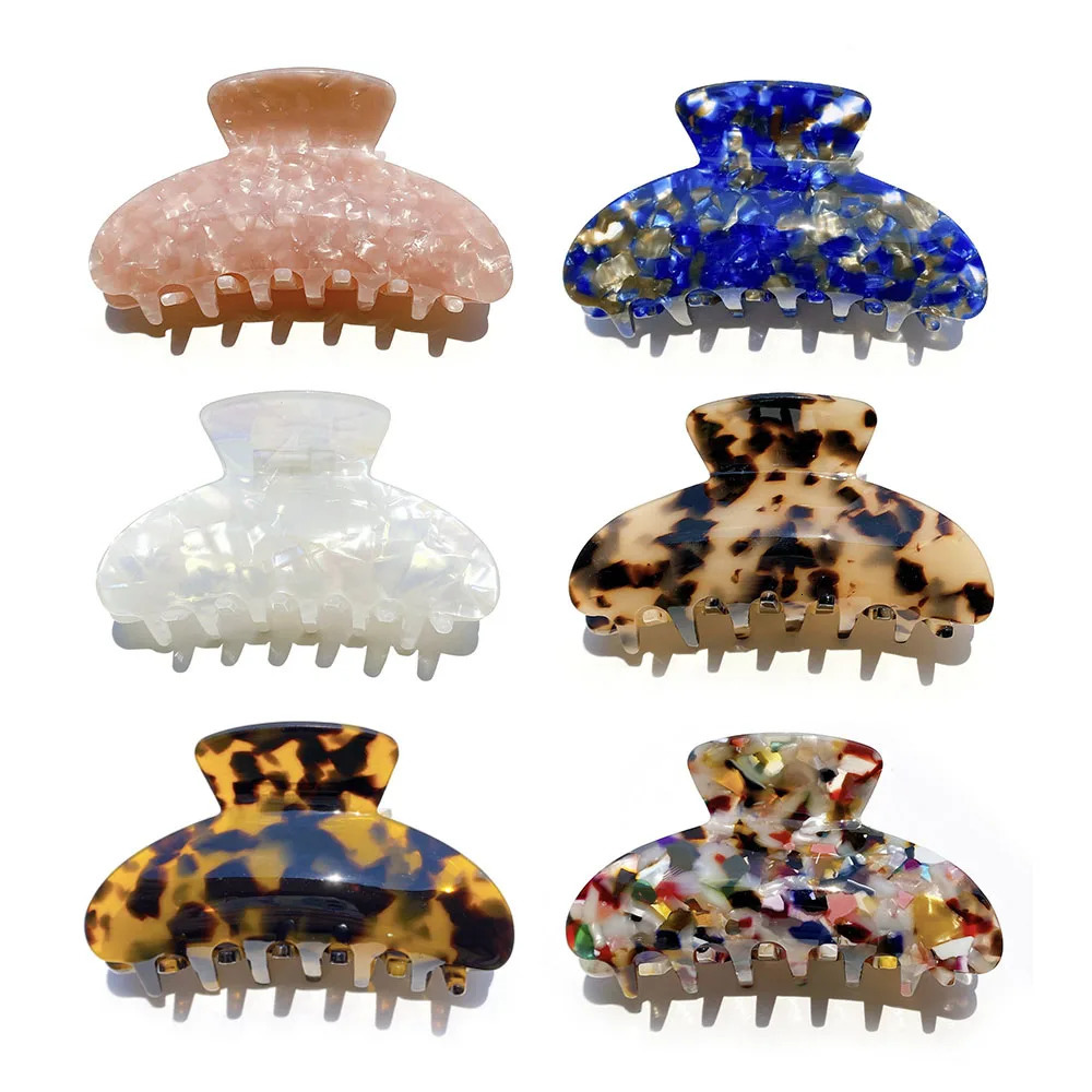 Fashion Acetate Leopard Print Hair Claws Geometric Crab Shape Clamp Styling Hair Clips for Women Girls Hairpin Hair Accessories 250103