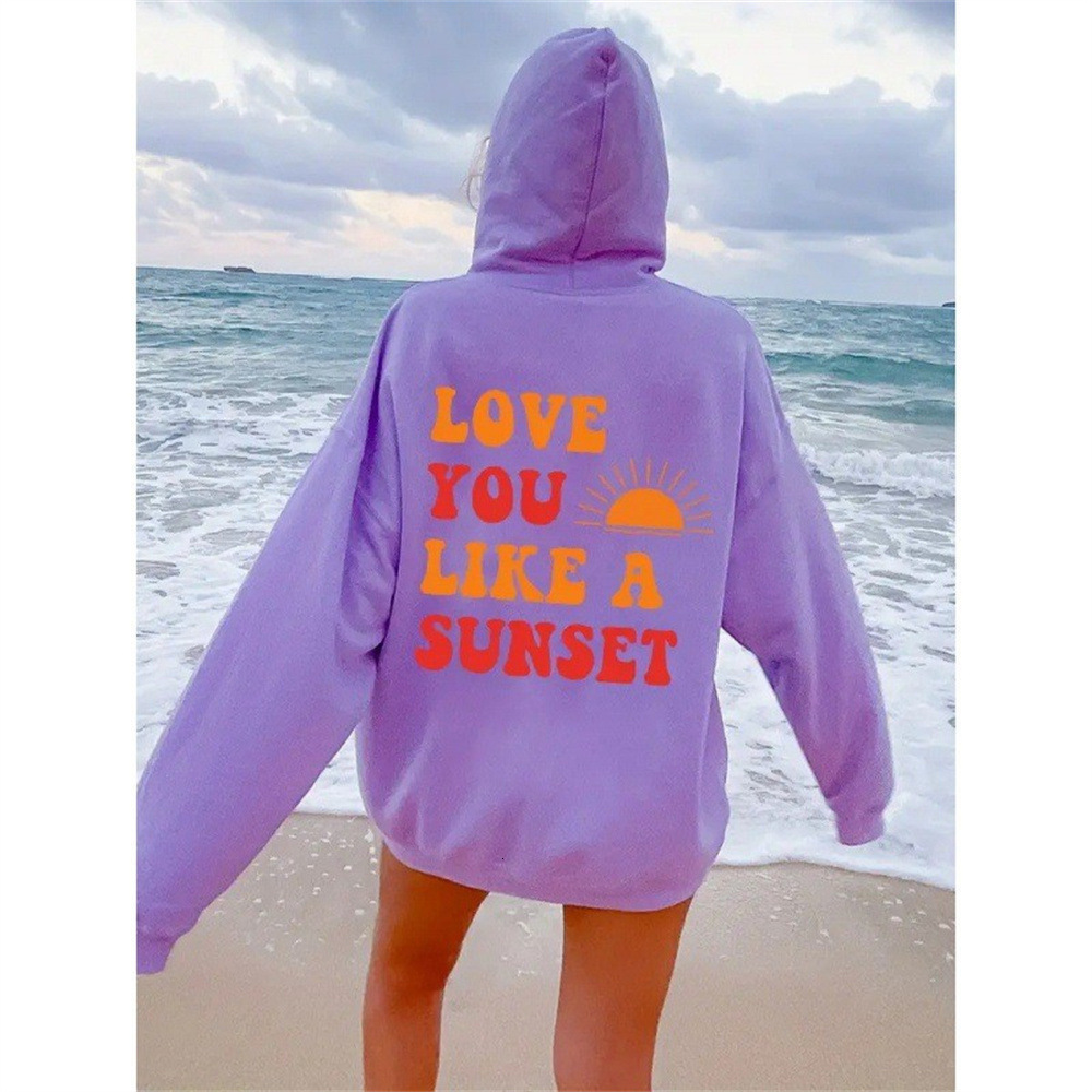 2025 New Fashion Women's Velvet With Letter Pattern Printed Kangaroo Pocket Drawstring Hoodie