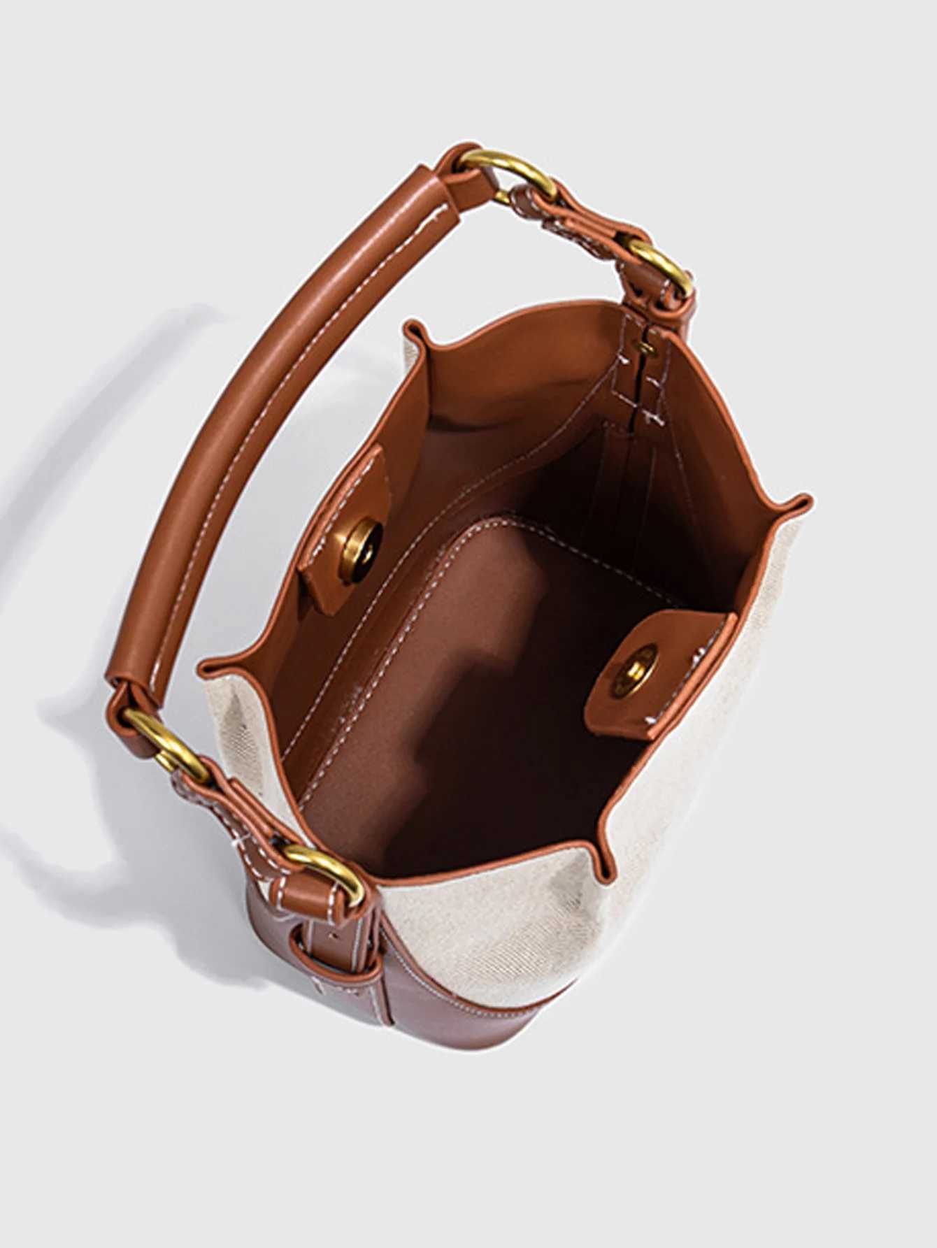 Womens Bag 2024 New Large Capacity Wide Shoulder Strap Single Shoulder Handbag with Bundle Mouth Handheld Crossbody Bucket BagC250106
