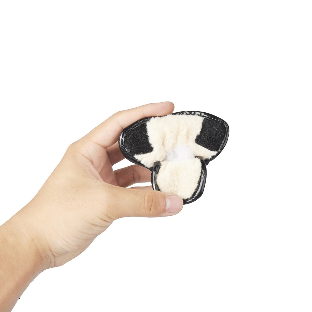 4 Piece Set of Pet Winter Cotton Shoes Leather Waterproof Warm Dog Boots Warm Boots for Small Dogs Outdoor Walking 250106