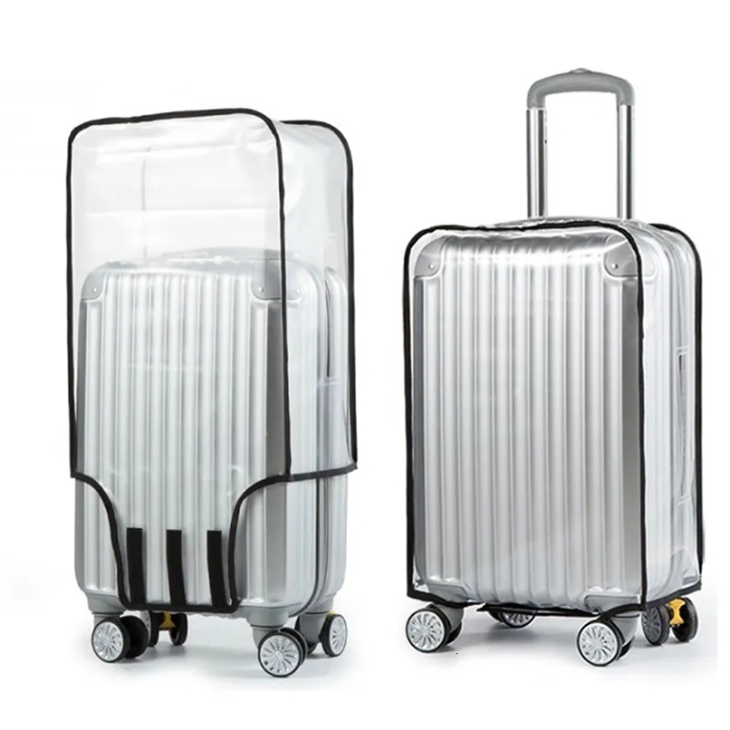 Luggage Cover Transparent PVC Luggage Covers Waterproof Trolley Suitcase Dust Cover Dustproof Travel Organizer Accessories 250103ww