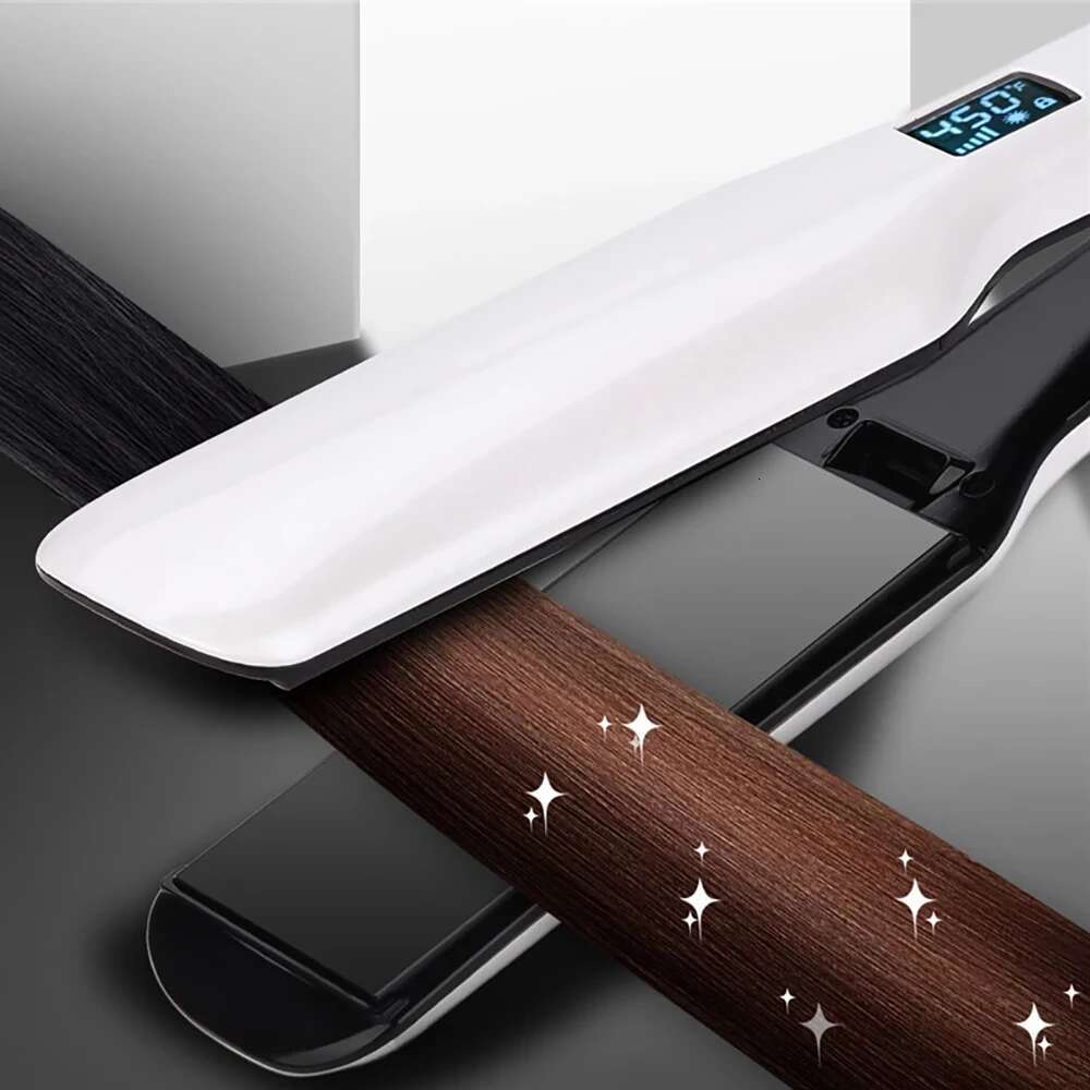 Professional Hair Straightener Multi-speed Adjustment PTC Fast Heating Flat Iron with Wide Plate and LED Screen Styg Tools