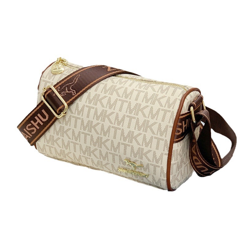 Simple fashion with large capacity Boston Bag 2025 new fashion printed single shoulder crossbody bag middle-aged mom bag Classic Brown free Shipping