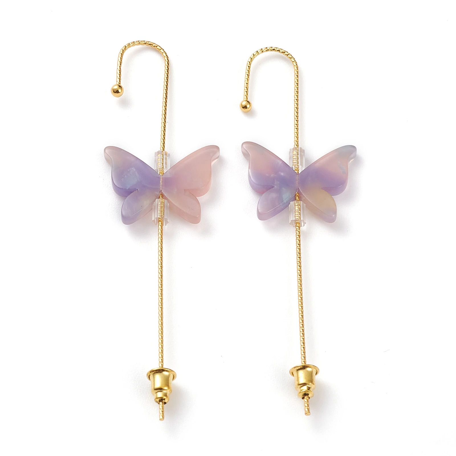 Kissitty 6 Style Brass Ear Wrap Crawler Hook Earrings For Women Golden Cuff Earrings Jewelry Finding Gift 250103