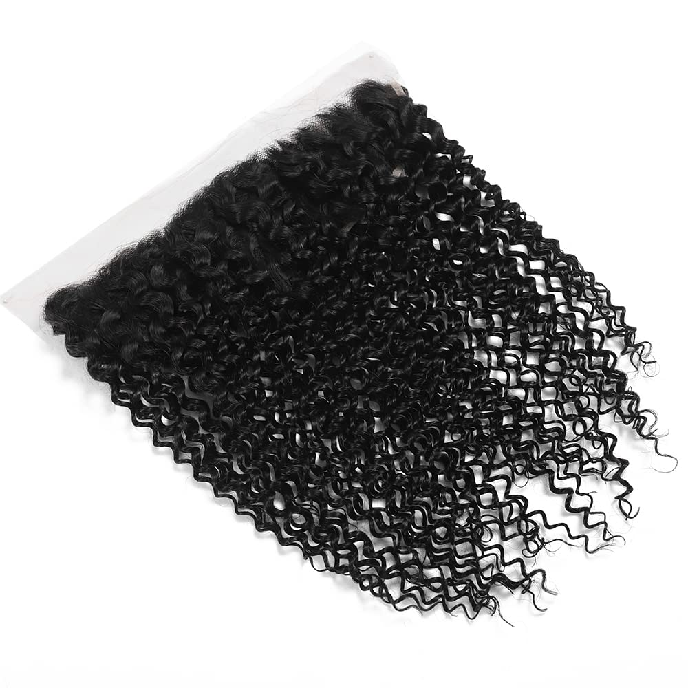 Free shipping Brazilian Jerry Curl 13x4 To Ear Pre Plucked Lace Frontal Closure With Baby Remy Human Hair Free Part
