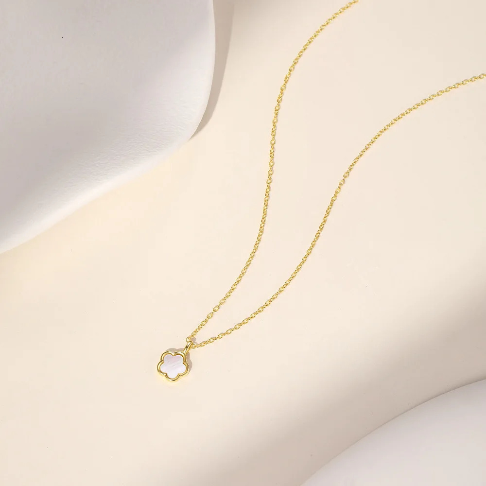 Glowshe 925 Sterling Silver Zircon Shell Flower Earrings Necklace Party Fine Jewelry Set Womens Elegant Accessories 250102