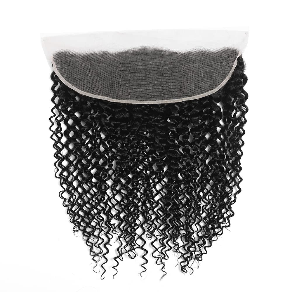 Free shipping Brazilian Jerry Curl 13x4 To Ear Pre Plucked Lace Frontal Closure With Baby Remy Human Hair Free Part