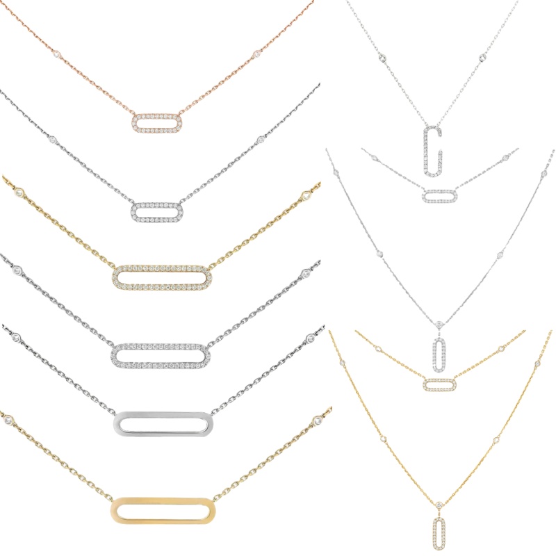 necklace designer classic necklaces baby Move Three diamond pendant necklaces for women high quality 925 silver gold-plated necklace engagement jewelry gifts