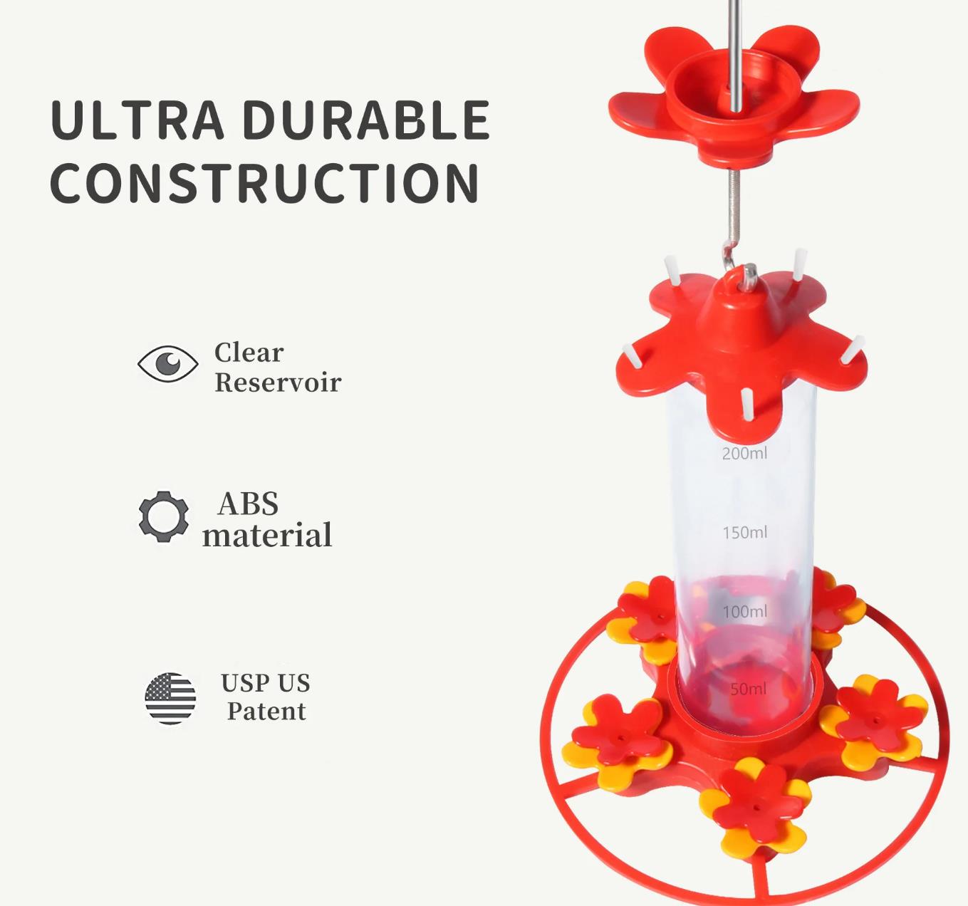 300ML Bird Feeder Drinker Hanging Honey Water Bird Feeder Anti-ants Leakproof Hummingbird Drinker for Home Garden Feeding Supply