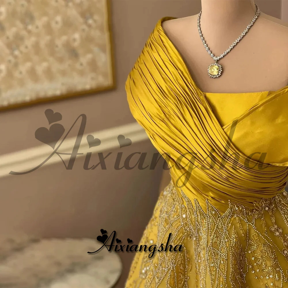 Aixiangshas charming pleated ball dress with rhinestone decals asymmetrical pleated corset Vestidos de Noche custom 250103