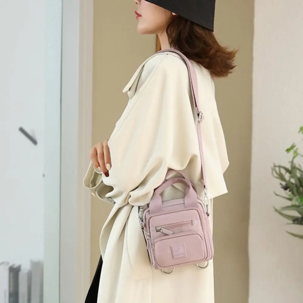 Womens Fashion Trend Shoulder Bag with Water Splashing Prevention Nylon Multi functional Backpack and Phone Bag 250102