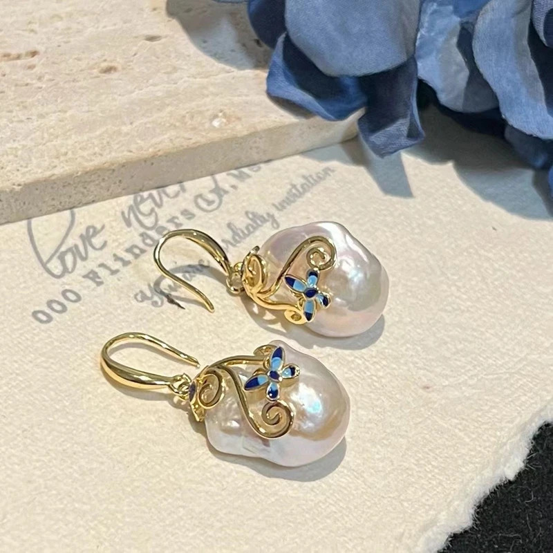 Natural Freshwater 14-20mm Baroque Square Shaped Pearl Ring with Adjustable Size 14k Gold Filling for Womens Vintage Jewelry 250102