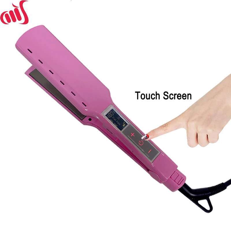 Titanium Flat Iron Touch Screen Technology MCH Wide Plate Brazilian Keratin Treatment 480F Professional Hair Straightener