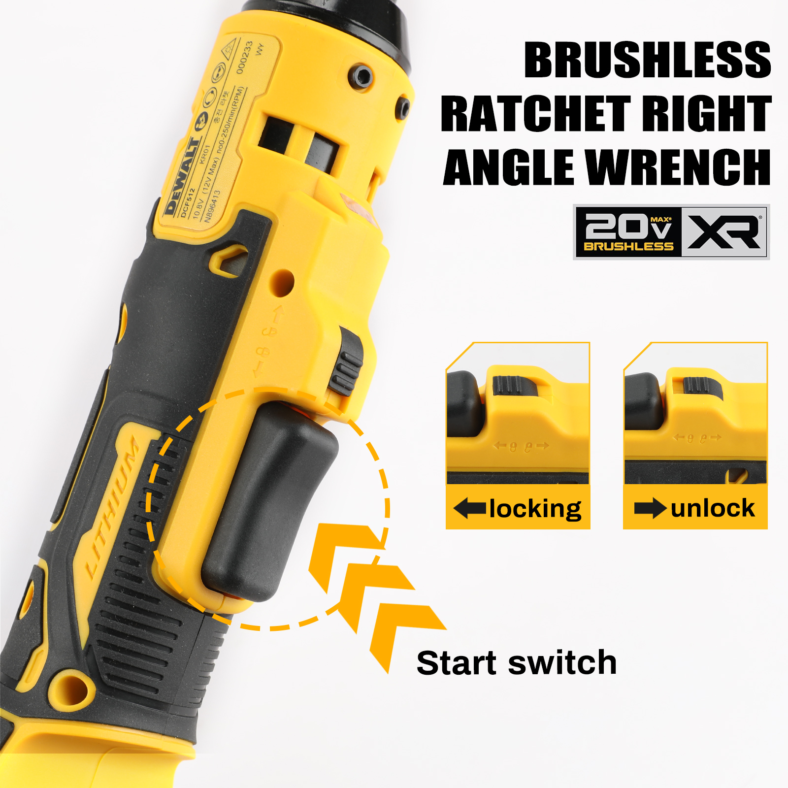 DEWALT DCF512 1/2 Brushless Cordless Ratchet Wrench Power ATOMIC Compact Engineered Variable Speed Control Tool(Tool Only)